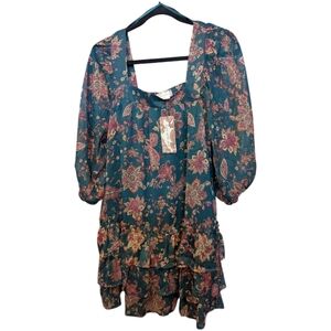 NWT Band Of The Free Teal Floral Dress Size Small